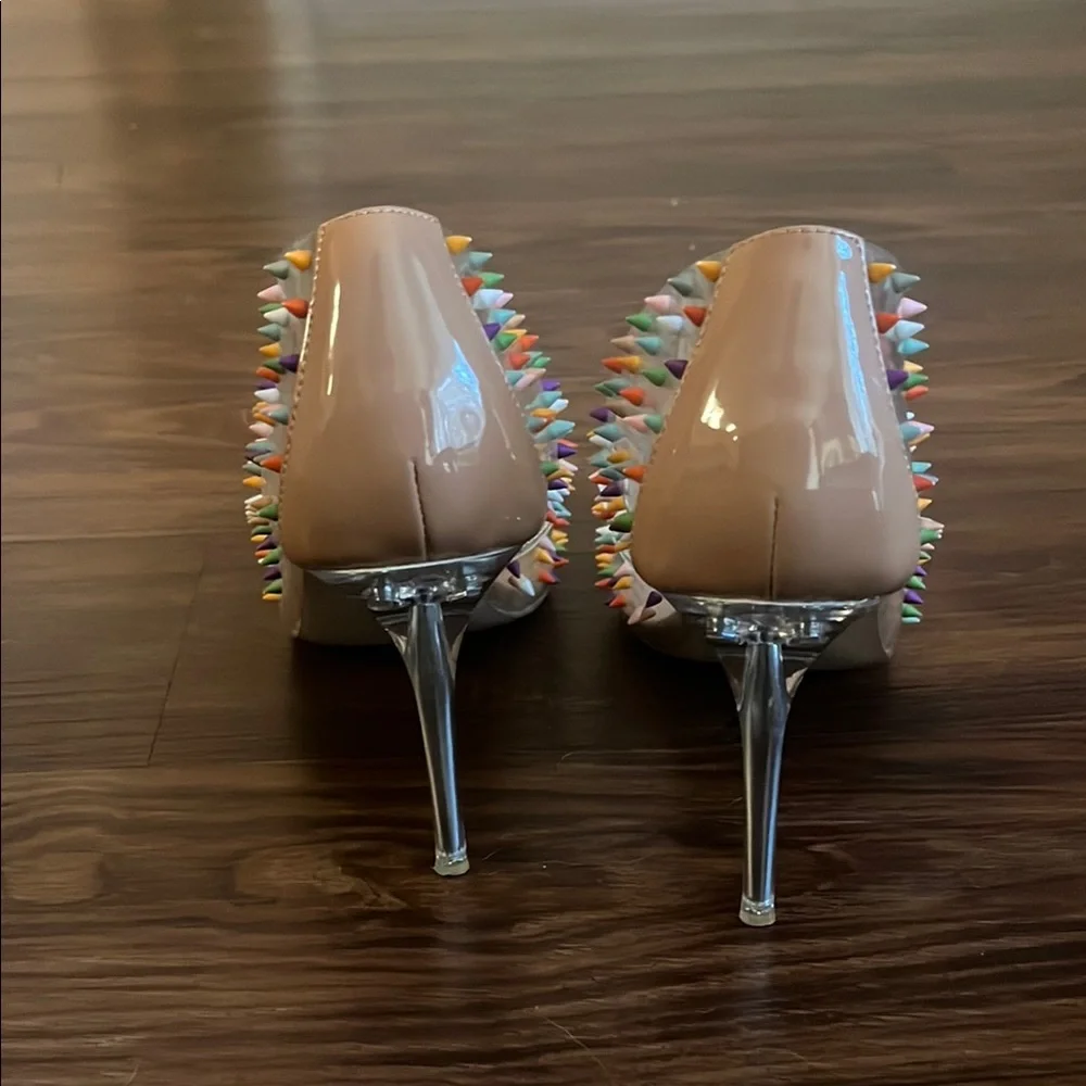 Steve Madden Clear Studded Heels - Picture 3 of 4